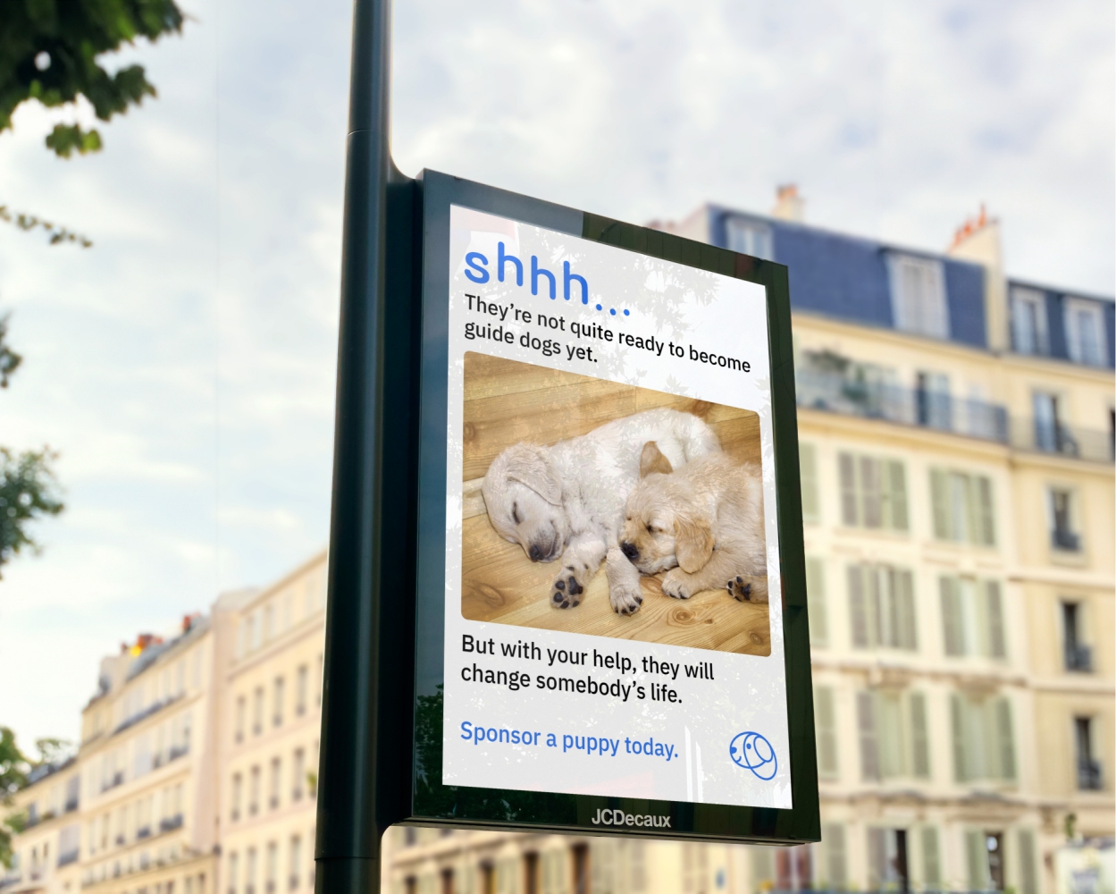 Seeing Eye Dogs ad mockup