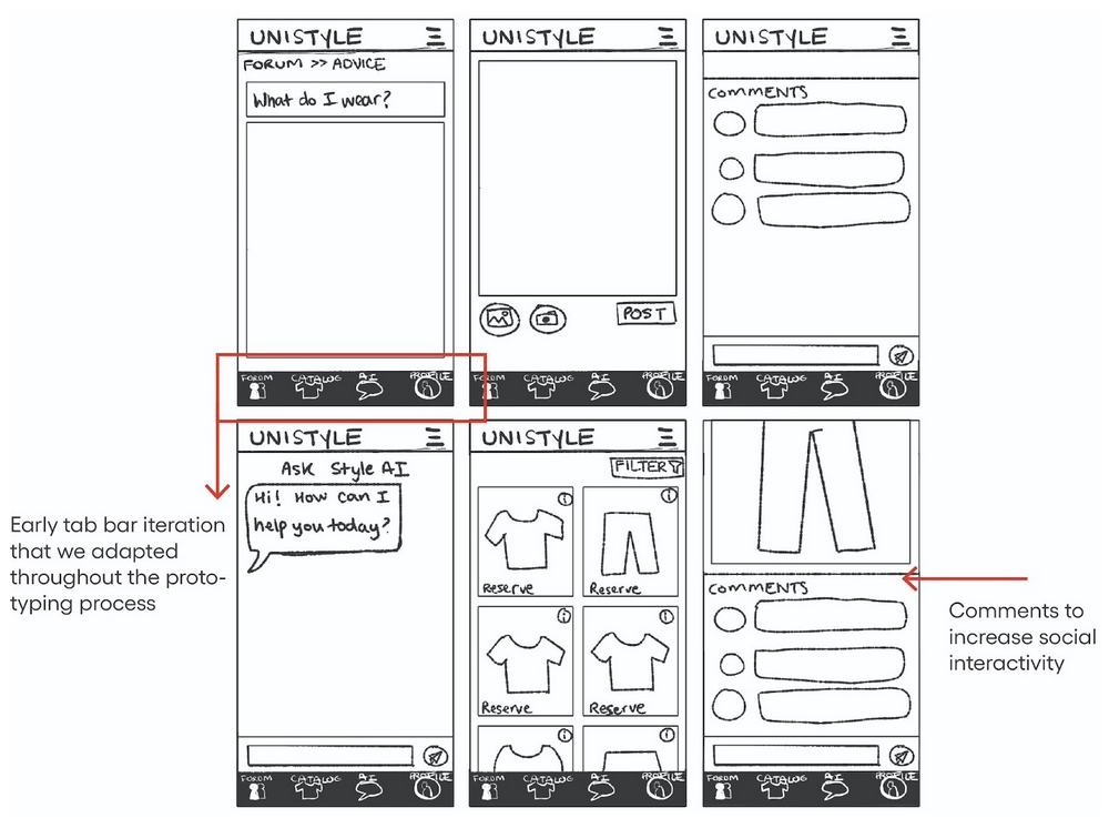 First wireframe iteration